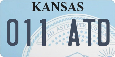 KS license plate 011ATD