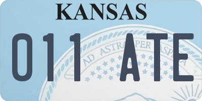 KS license plate 011ATE