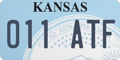 KS license plate 011ATF