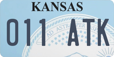KS license plate 011ATK