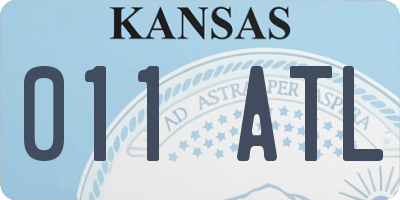 KS license plate 011ATL