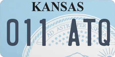 KS license plate 011ATQ