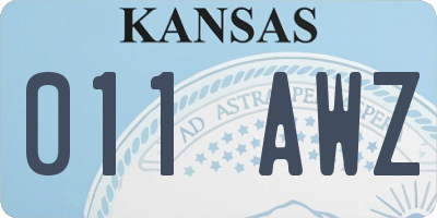 KS license plate 011AWZ