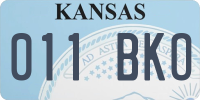 KS license plate 011BKO