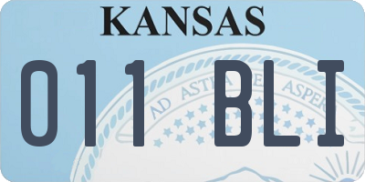 KS license plate 011BLI