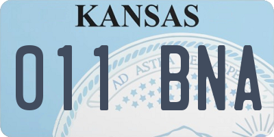 KS license plate 011BNA
