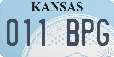 KS license plate 011BPG