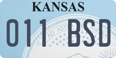 KS license plate 011BSD