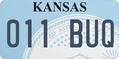 KS license plate 011BUQ