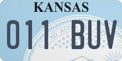 KS license plate 011BUV