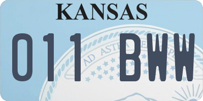 KS license plate 011BWW