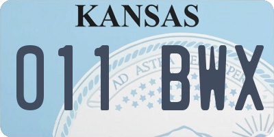 KS license plate 011BWX