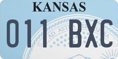KS license plate 011BXC