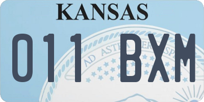 KS license plate 011BXM