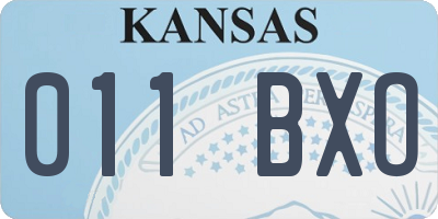 KS license plate 011BXO