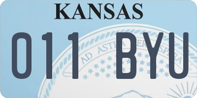 KS license plate 011BYU