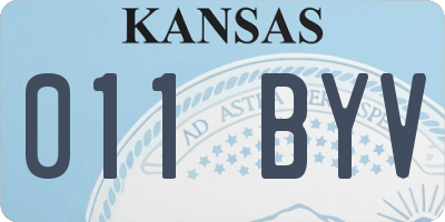 KS license plate 011BYV