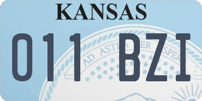 KS license plate 011BZI