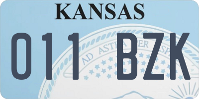 KS license plate 011BZK