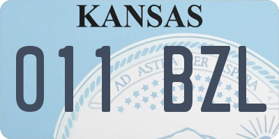 KS license plate 011BZL