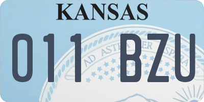 KS license plate 011BZU