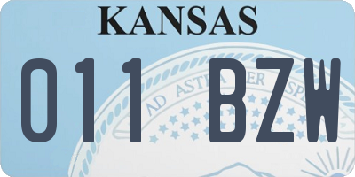 KS license plate 011BZW