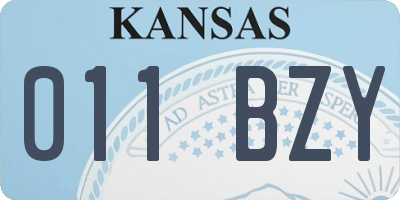 KS license plate 011BZY