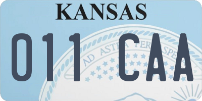 KS license plate 011CAA