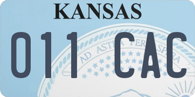 KS license plate 011CAC