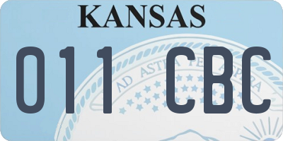 KS license plate 011CBC