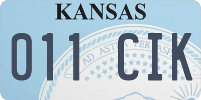 KS license plate 011CIK