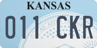 KS license plate 011CKR