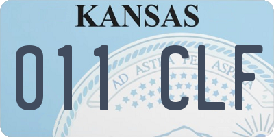 KS license plate 011CLF