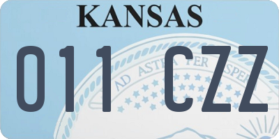 KS license plate 011CZZ