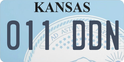 KS license plate 011DDN