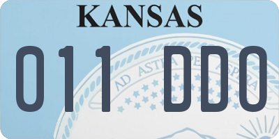 KS license plate 011DDO