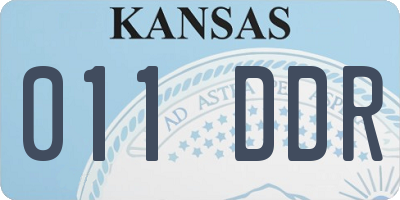 KS license plate 011DDR