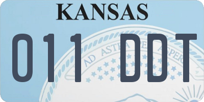 KS license plate 011DDT