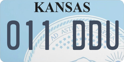 KS license plate 011DDU