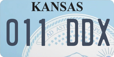 KS license plate 011DDX