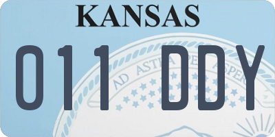 KS license plate 011DDY