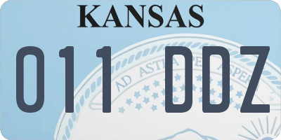 KS license plate 011DDZ