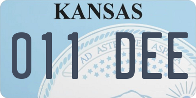 KS license plate 011DEE