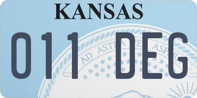 KS license plate 011DEG