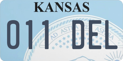 KS license plate 011DEL