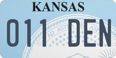 KS license plate 011DEN