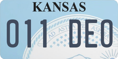KS license plate 011DEO