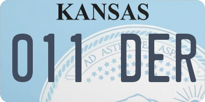 KS license plate 011DER
