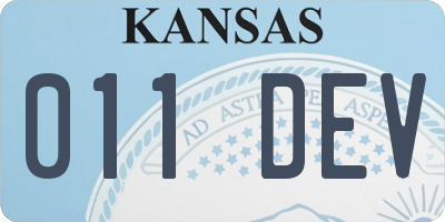 KS license plate 011DEV