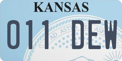 KS license plate 011DEW